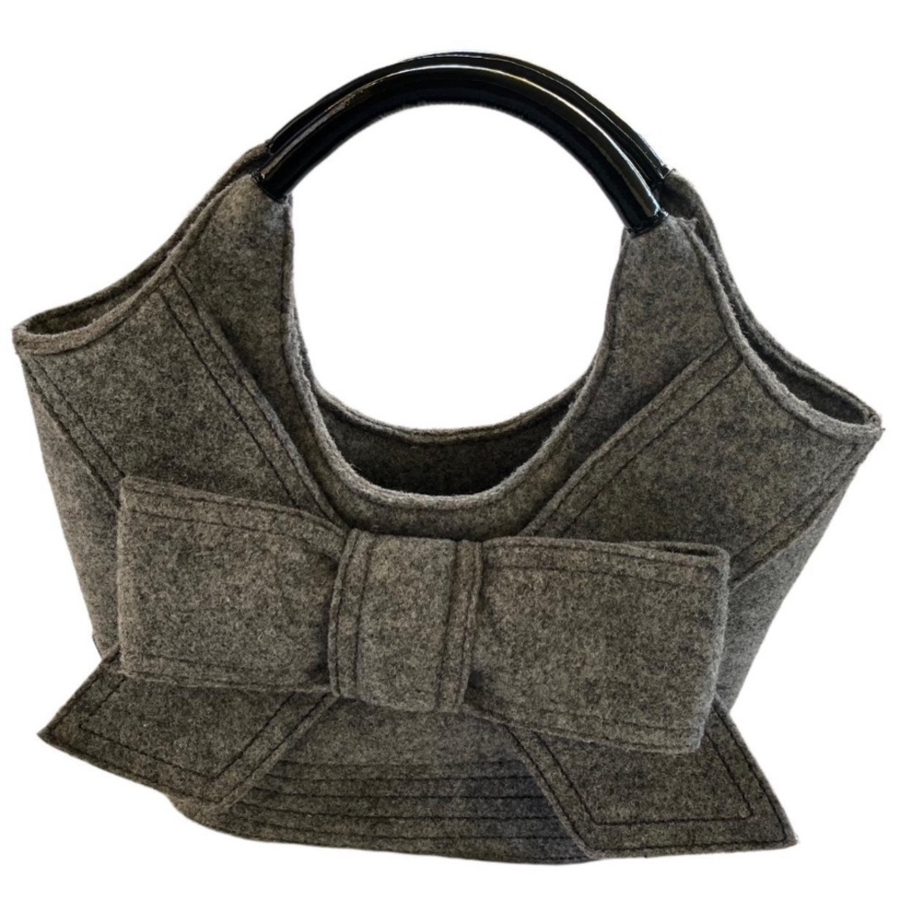 Kate Spade Grey Wool Bow Handbag